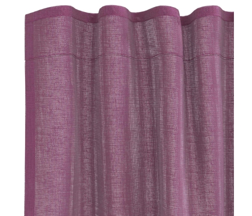 Voile Aizkari Ar Cilpām, 2 Gab., Violeti, 140X245 Cm Vidaxl