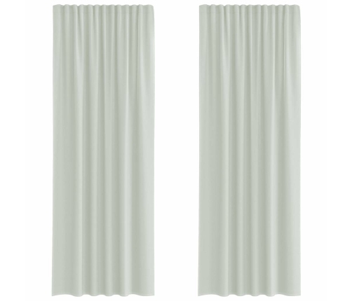 Voile Aizkari Ar Cilpām, 2 Gab., Gaiši Pelēki, 140X260 Cm Vidaxl