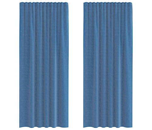 Voile Aizkari Ar Cilpām, 2 Gab., Koši Zili, 140X245 Cm Vidaxl