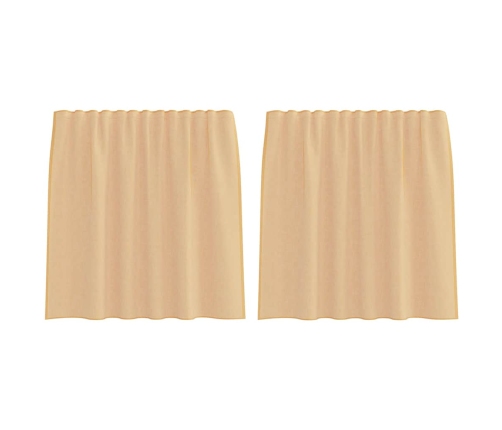 Voile Aizkari Ar Cilpām 2 Gab Smiltis 140X140 Cm Vidaxl