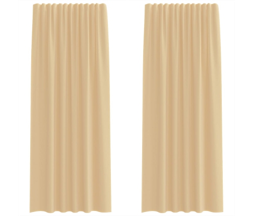 Voile Aizkari Ar Cilpām 2 Gab Smiltis 140X225 Cm Vidaxl