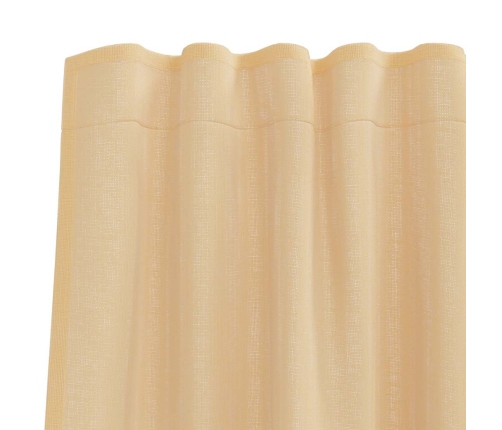 Voile Aizkari Ar Cilpām 2 Gab Smiltis 140X225 Cm Vidaxl