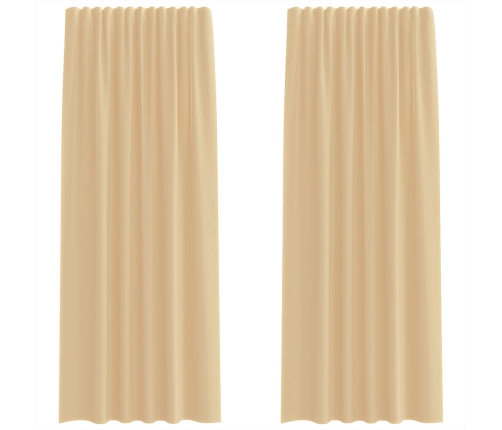 Voile Aizkari Ar Cilpām 2 Gab Smiltis 140X245 Cm Vidaxl