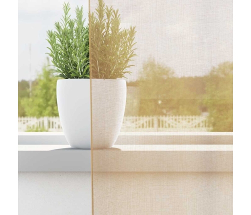 Voile Aizkari Ar Cilpām 2 Gab Smiltis 140X245 Cm Vidaxl