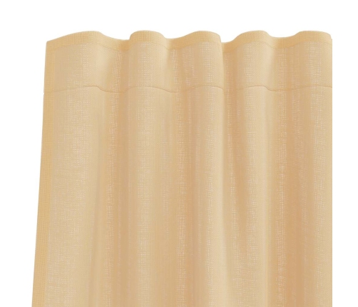 Voile Aizkari Ar Cilpām 2 Gab Smiltis 140X245 Cm Vidaxl