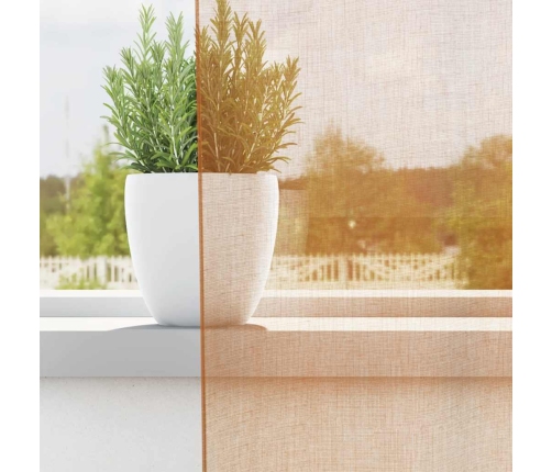 Voile Aizkari Ar Cilpām 2 Gab Terakota 140X140 Cm Vidaxl