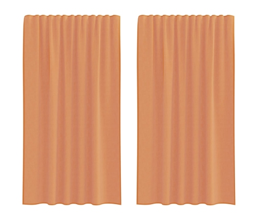 Voile Aizkari Ar Cilpām 2 Gab Terakota 140X175 Cm Vidaxl