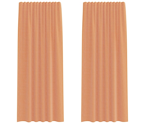 Voile Aizkari Ar Cilpām 2 Gab Terakota 140X225 Cm Vidaxl