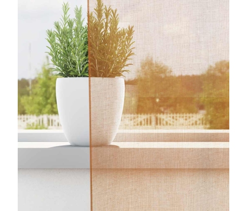 Voile Aizkari Ar Cilpām 2 Gab Terakota 140X225 Cm Vidaxl