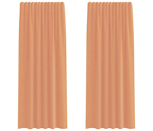 Voile Aizkari Ar Cilpām 2 Gab Terakota 140X245 Cm Vidaxl