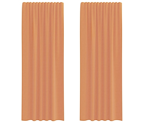 Voile Aizkari Ar Cilpām 2 Gab Terakota 140X260 Cm Vidaxl