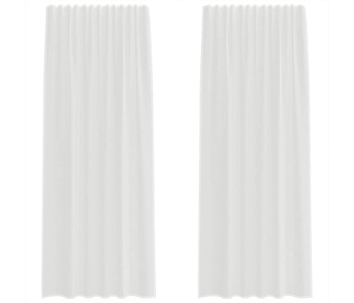 Voile Aizkari Ar Cilpām 2 Gab Balts 140X225 Cm Vidaxl