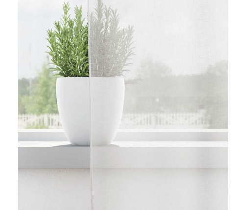 Voile Aizkari Ar Cilpām 2 Gab Balts 140X225 Cm Vidaxl