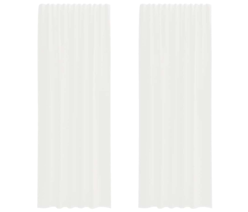 Voile Aizkari Ar Cilpām 2 Gab Balts 140X260 Cm Vidaxl