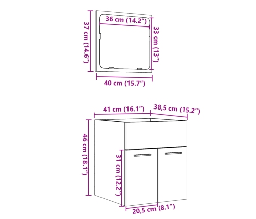 vidaXL 2-daļīgs vannasistabas mēbeļu komplekts, inženierijas koks