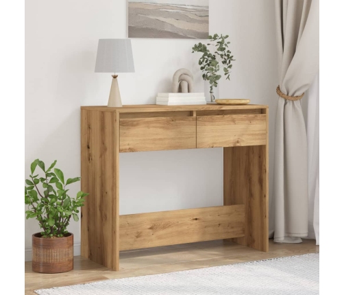 vidaXL konsoles galdiņš, koka krāsa, 89x41x76,5 cm, inženierijas koks