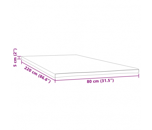 vidaXL virsmatracis, 80x220x5 cm
