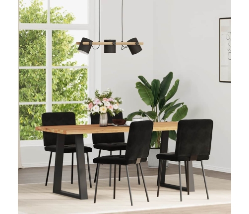 Virtuves Krēsli, 4 Gab., Melns Samts Vidaxl