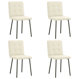 Virtuves Krēsli, 4 Gab., Krēmkrāsas Samts Vidaxl