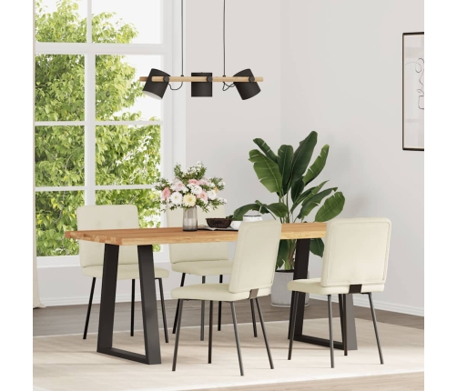 Virtuves Krēsli, 4 Gab., Krēmkrāsas Samts Vidaxl