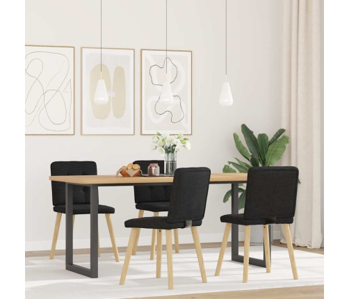 Virtuves Krēsli, 4 Gab., Melns Audums Vidaxl