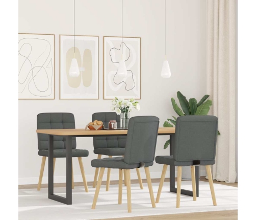 Virtuves Krēsli, 4 Gab., Tumši Pelēks Audums Vidaxl