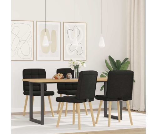 Virtuves Krēsli, 4 Gab., Melns Audums Vidaxl