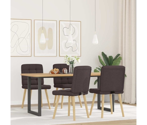 Virtuves Krēsli, 4 Gab., Tumši Brūns Audums Vidaxl