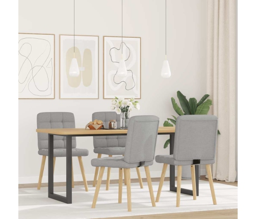 Virtuves Krēsli, 4 Gab., Mākonis Pelēks Audums Vidaxl