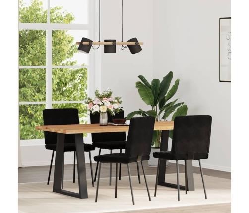 Virtuves Krēsli, 4 Gab., Melns Samts Vidaxl