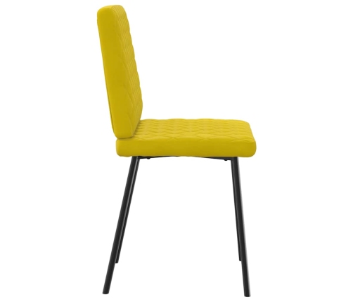 Virtuves Krēsli, 4 Gab., Dzeltens Samts Vidaxl