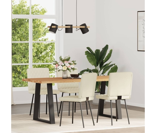 Virtuves Krēsli, 4 Gab., Krēmkrāsas Samts Vidaxl