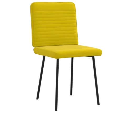 Virtuves Krēsli, 4 Gab., Dzeltens Samts Vidaxl