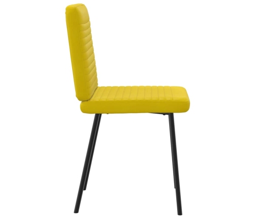 Virtuves Krēsli, 4 Gab., Dzeltens Samts Vidaxl