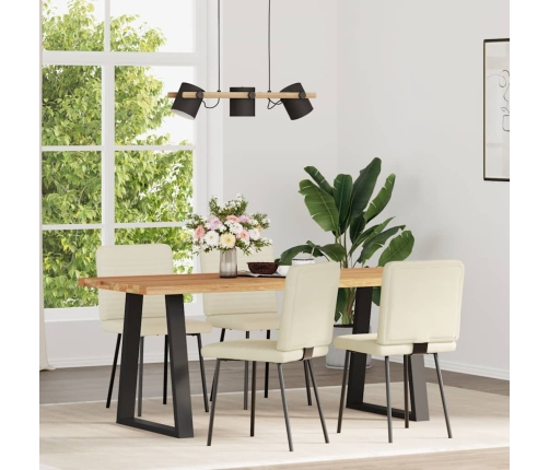 Virtuves Krēsli, 4 Gab., Krēmkrāsas Samts Vidaxl