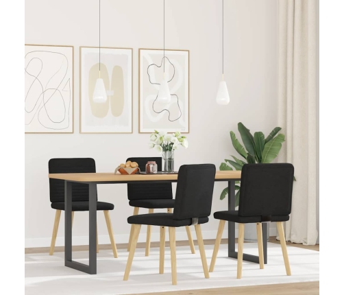 Virtuves Krēsli, 4 Gab., Melns Audums Vidaxl