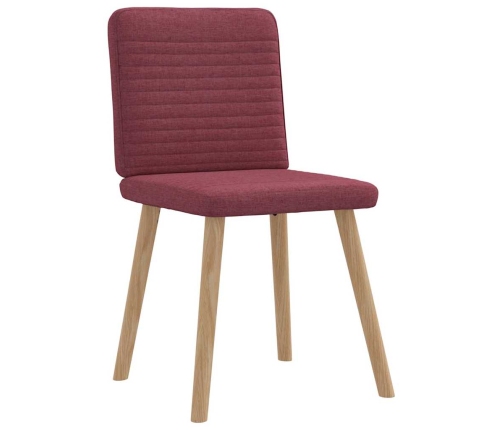 Virtuves Krēsli, 4 Gab., Vīnsarkans Audums Vidaxl