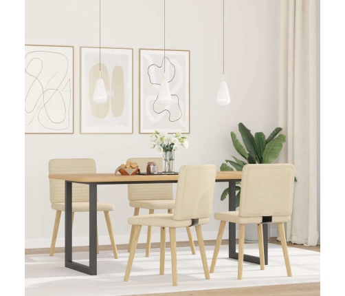 Virtuves Krēsli, 4 Gab., Krēmkrāsas Audums Vidaxl