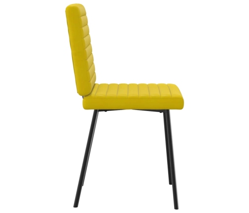 Virtuves Krēsli, 4 Gab., Dzeltens Samts Vidaxl