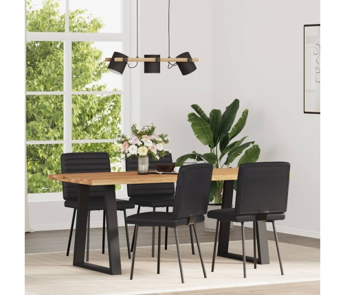 Virtuves Krēsli, 4 Gab., Melna Mākslīgā Āda Vidaxl