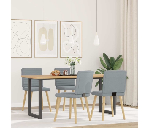 Virtuves Krēsli, 4 Gab., Gaiši Pelēks Audums Vidaxl