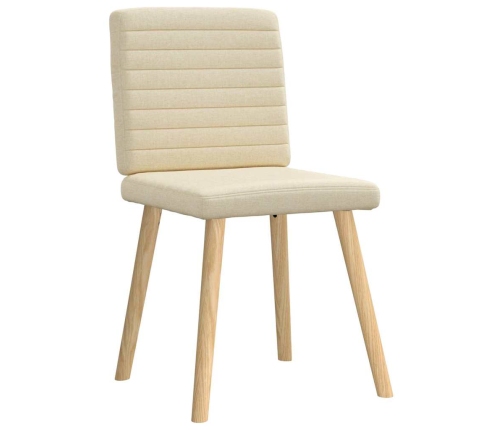 Virtuves Krēsli, 4 Gab., Krēmkrāsas Audums Vidaxl
