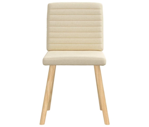 Virtuves Krēsli, 4 Gab., Krēmkrāsas Audums Vidaxl