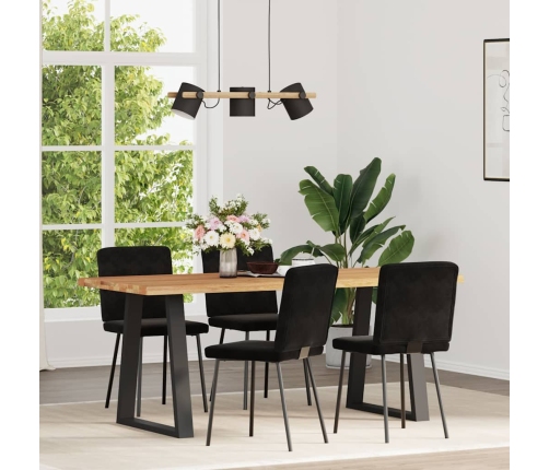 Virtuves Krēsli, 4 Gab., Melns Samts Vidaxl