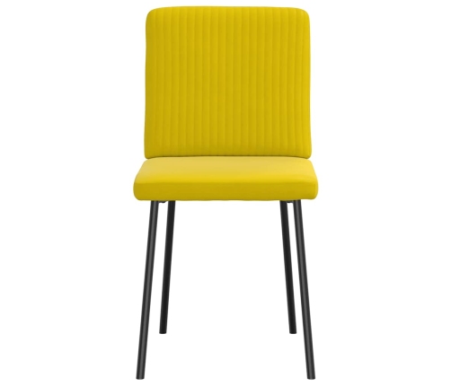 Virtuves Krēsli, 4 Gab., Dzeltens Samts Vidaxl