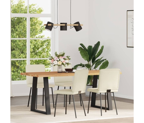 Virtuves Krēsli, 4 Gab., Krēmkrāsas Samts Vidaxl