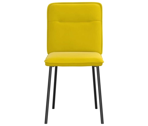Virtuves Krēsli, 4 Gab., Dzeltens Samts Vidaxl