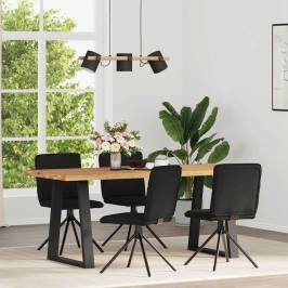 Virtuves Krēsli, 4 Gab., Melns Audums Vidaxl