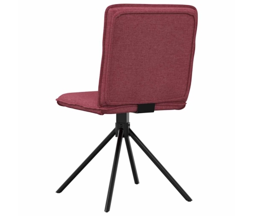Virtuves Krēsli, 4 Gab., Vīnsarkans Audums Vidaxl