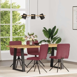 Virtuves Krēsli, 4 Gab., Vīnsarkans Audums Vidaxl